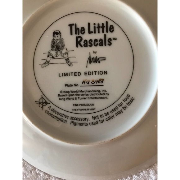 The Little Rascals 8" Decorative Plate Collectors Limited Edition Fran… - Picture 5 of 7